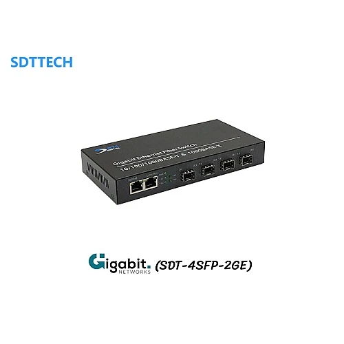 Gigabit FIBER SFP Switch 4 Port + 2 Gigabit Uplink