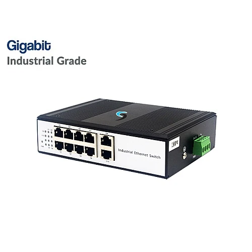 Gigabit Industrial Switch 8 Port + 2 LAN GE Uplink