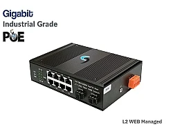 Managed L2 Gigabit IND PoE 8 Port + 2 SFP Uplink